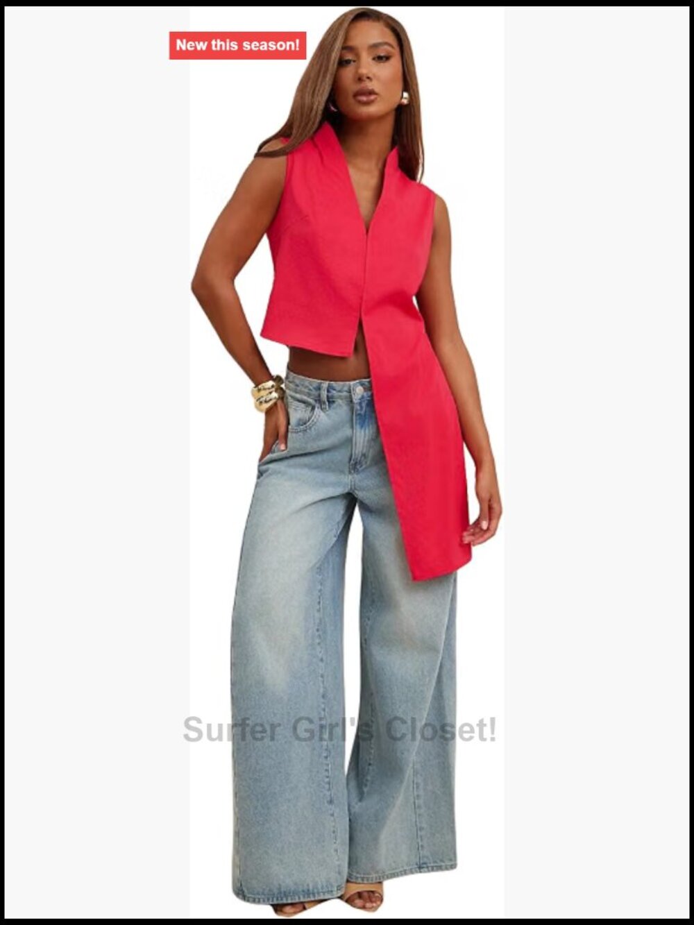 Sleeveless Crop Tank Top V Neck Asymmetrical Hem Blouse